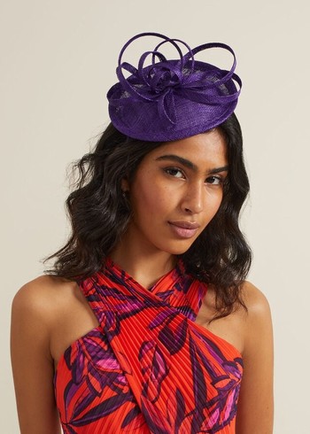 Phase Eight Twist Disc Fascinator Hats Purple Canada | JVKESL-845